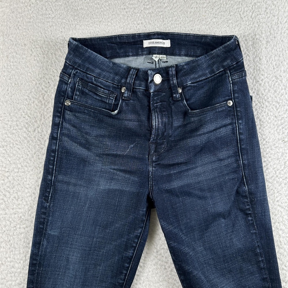 Good American Jeans Womens 2/26 Dark Wash Good Legs Skinny Stretch Denim Ankle - Picture 6 of 16